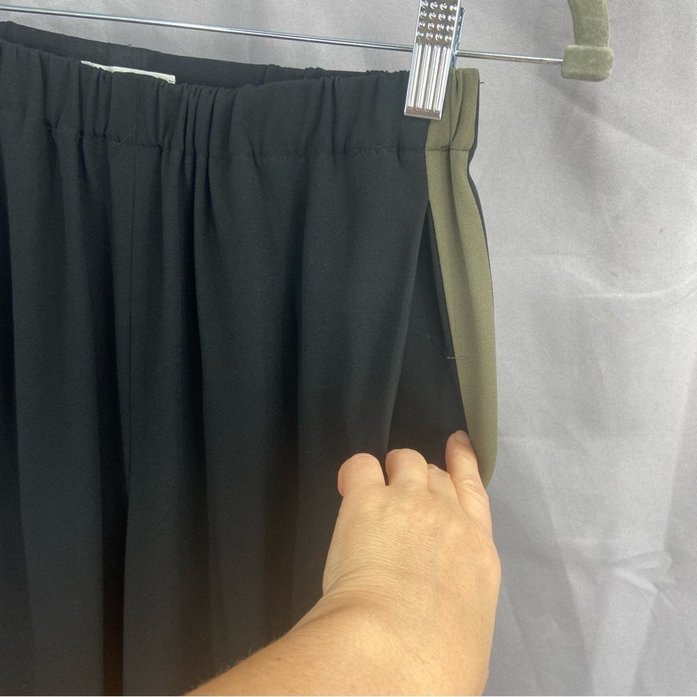 Babaton Dexter Pant Jogger Black Green Tuxedo Stripe Size Small - Picture 2 of 7